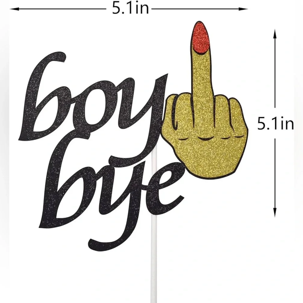 Boy Bye Cake Topper for Divorce, Break-up, Single Freedom Party Decorations